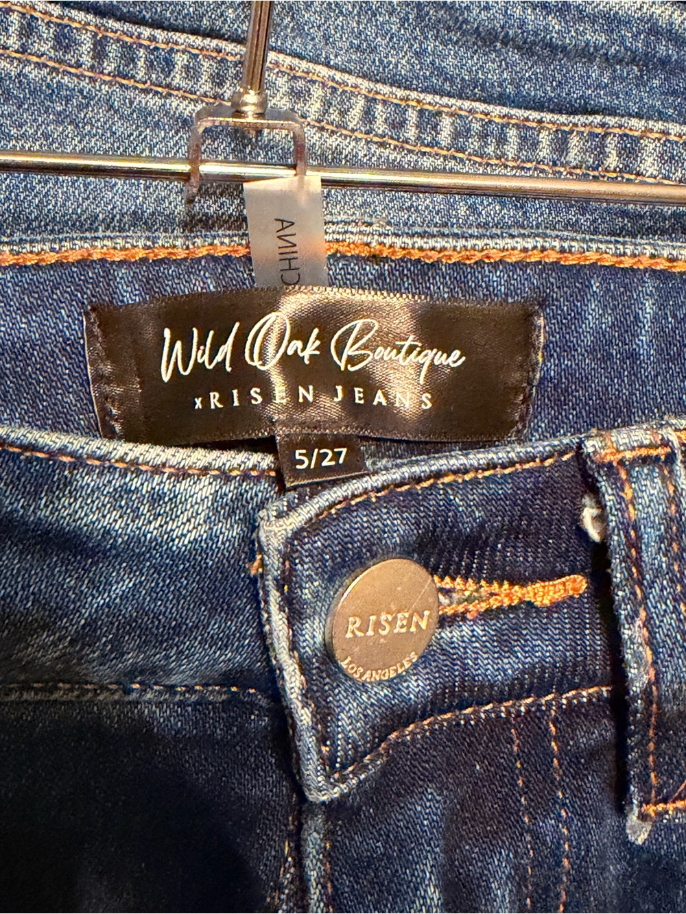 Risen High-Rise Straight Leg Women’s Jeans in Dark Blue 5/27 - Picture 5 of 6